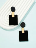 Black Geo-Drop Earrings