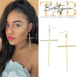 Gold Cross Earrings
