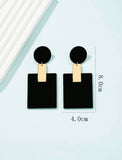 Black Geo-Drop Earrings