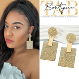 Gold Geo Drop Earrings