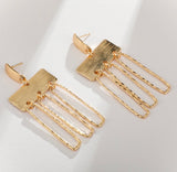 Gold Triple Dangle Earrings