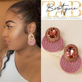 Pink Fan Earrings