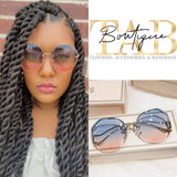 Pink Ombré Rimless Sunglasses