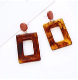Coffee Resin Box Earrings