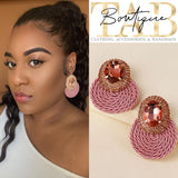 Pink Fan Earrings