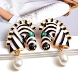 Zebra Head Earrings