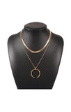 Gold Crescent Double Layered Necklace