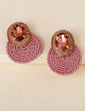 Pink Fan Earrings