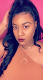 Gold Crescent Double Layered Necklace