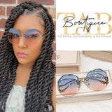 Pink Ombré Rimless Sunglasses