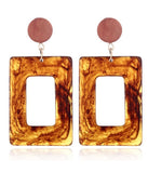 Coffee Resin Box Earrings
