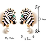 Zebra Head Earrings