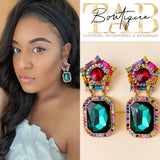 Crown Emerald Earrings