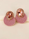 Pink Fan Earrings