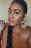 Rainbow Feathered Earrings